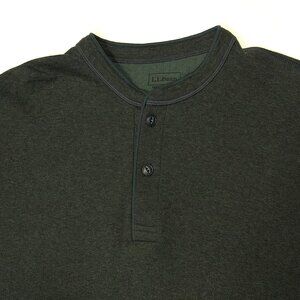 L.L.Bean Long Sleeve Henley Regualr Fit Wool Cotton Dark Green Medium LN
